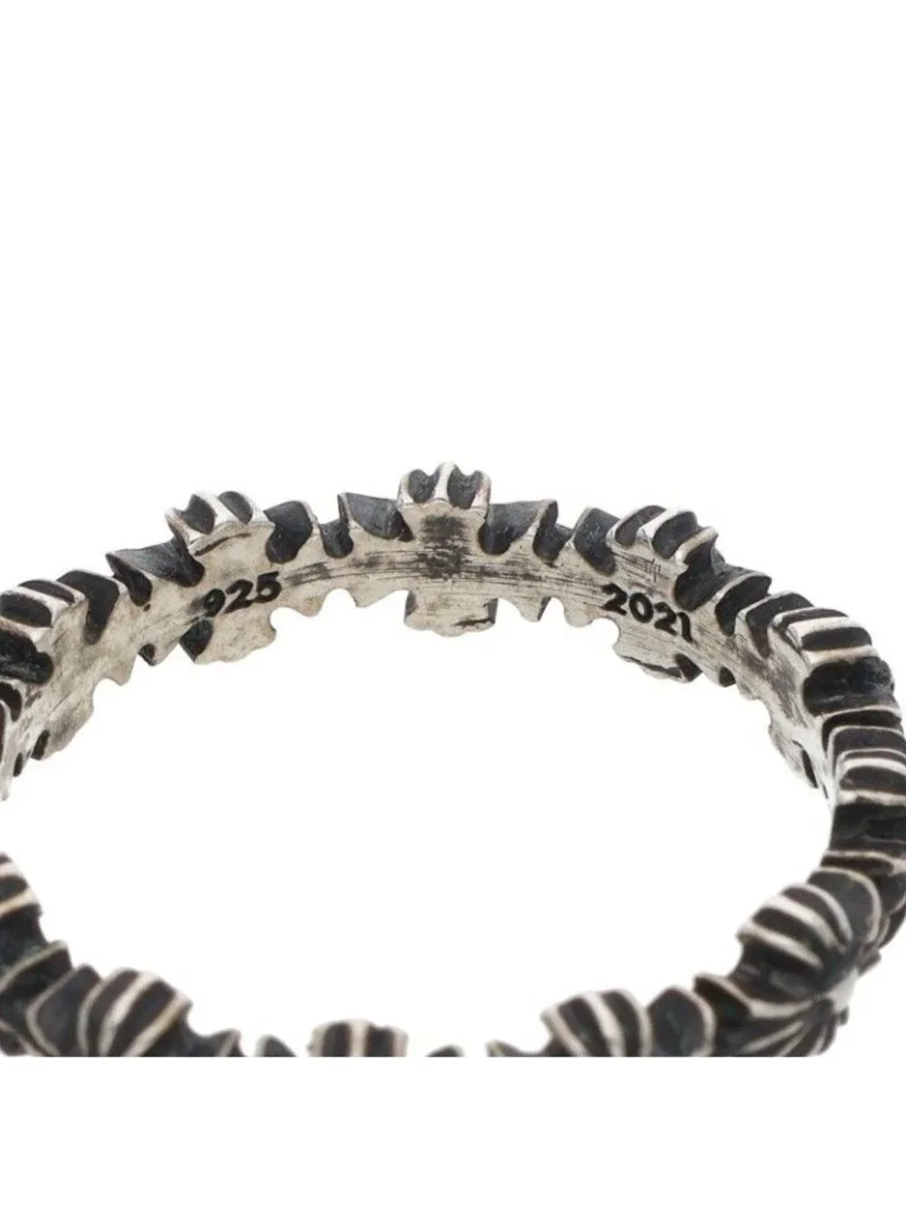 Chrome Hearts Tiny CH Pls Band Ech Plus Silver Ring
